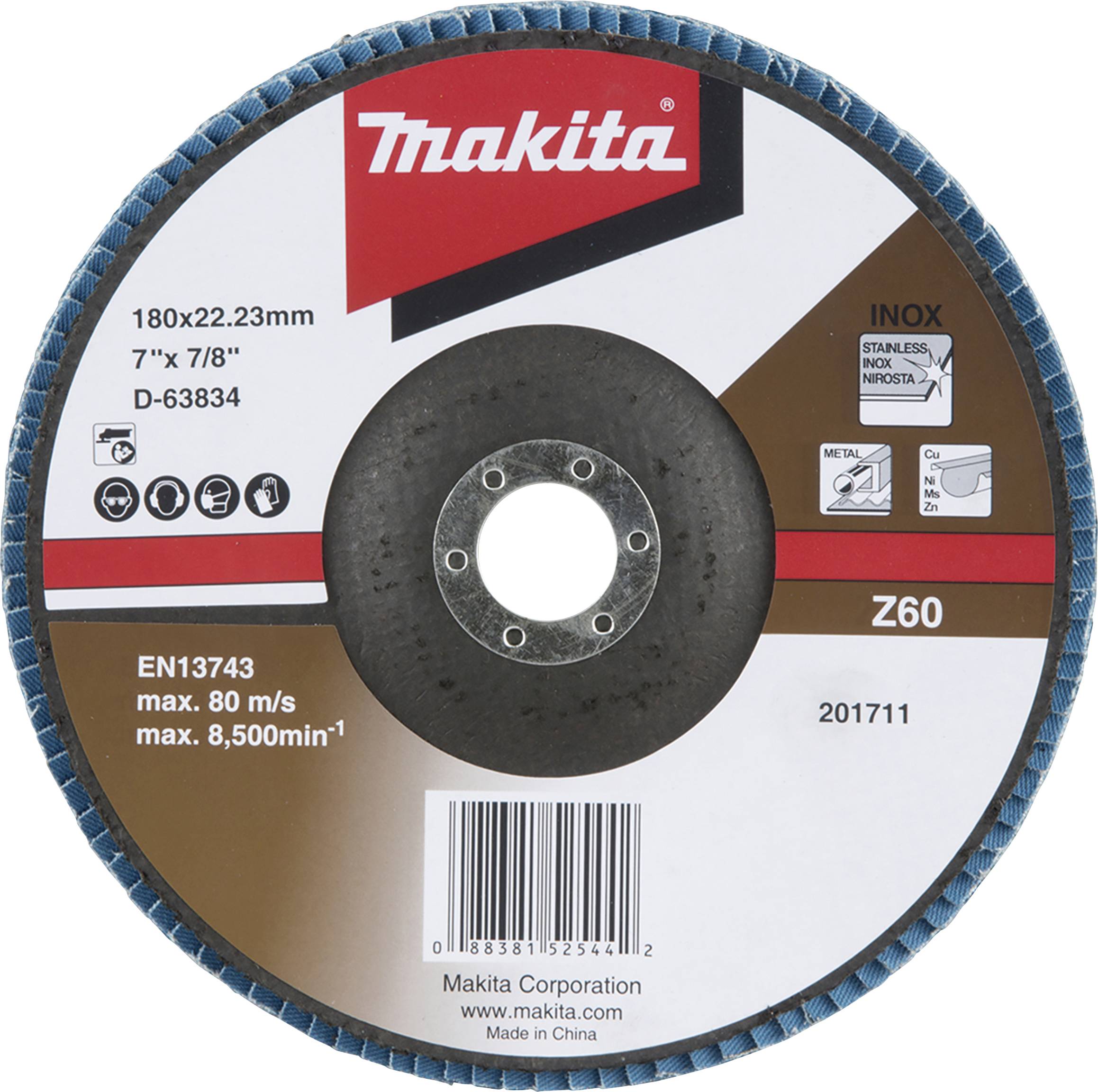 Makita D-63834 Legyezős csiszolókorong Ø 180 mm Szemcsézet=60 1 db