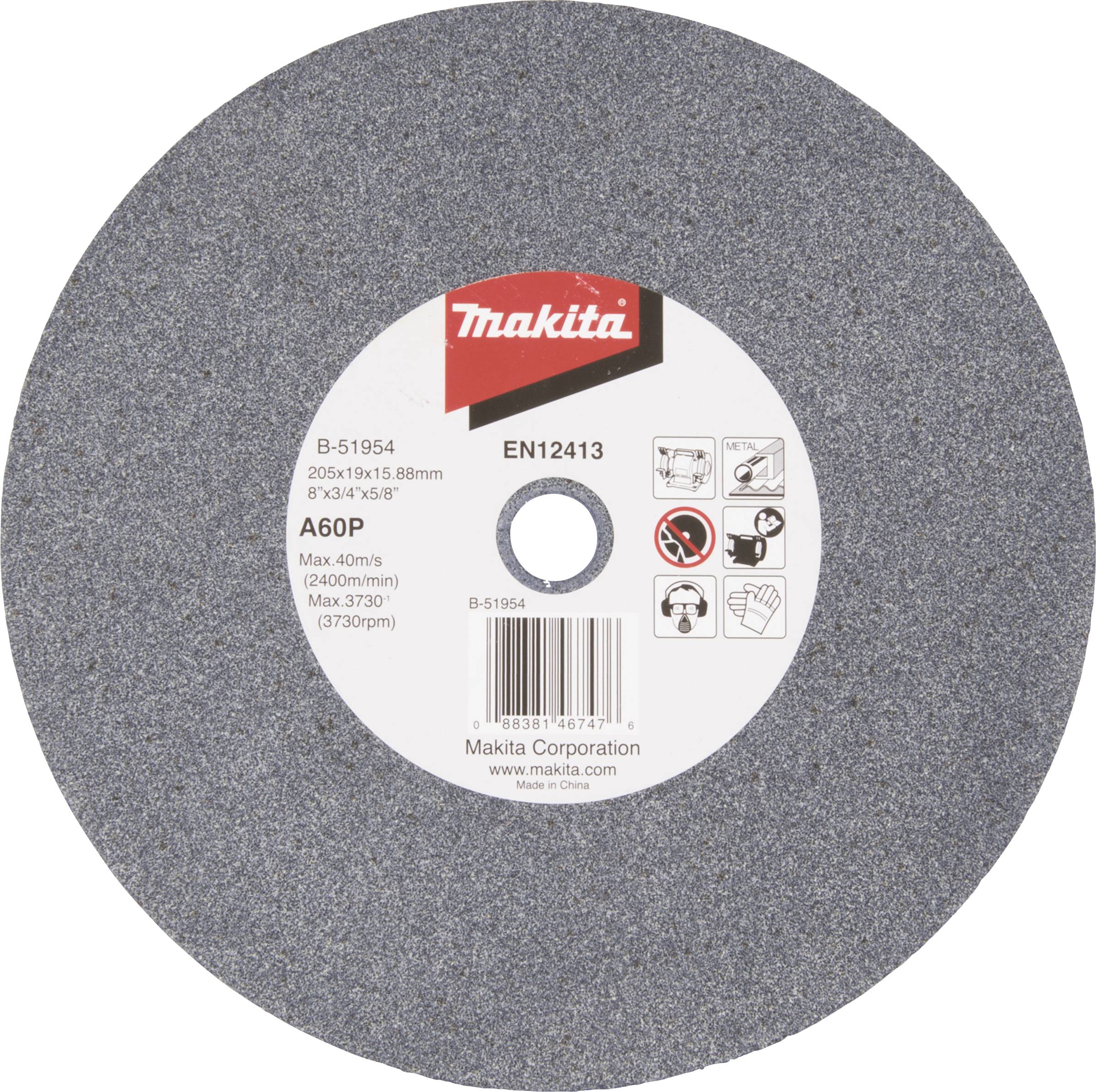 Makita B-51954 Makita élezőkő A60P 205x19x15,88 B-51954 Ø 205 mm 1 db