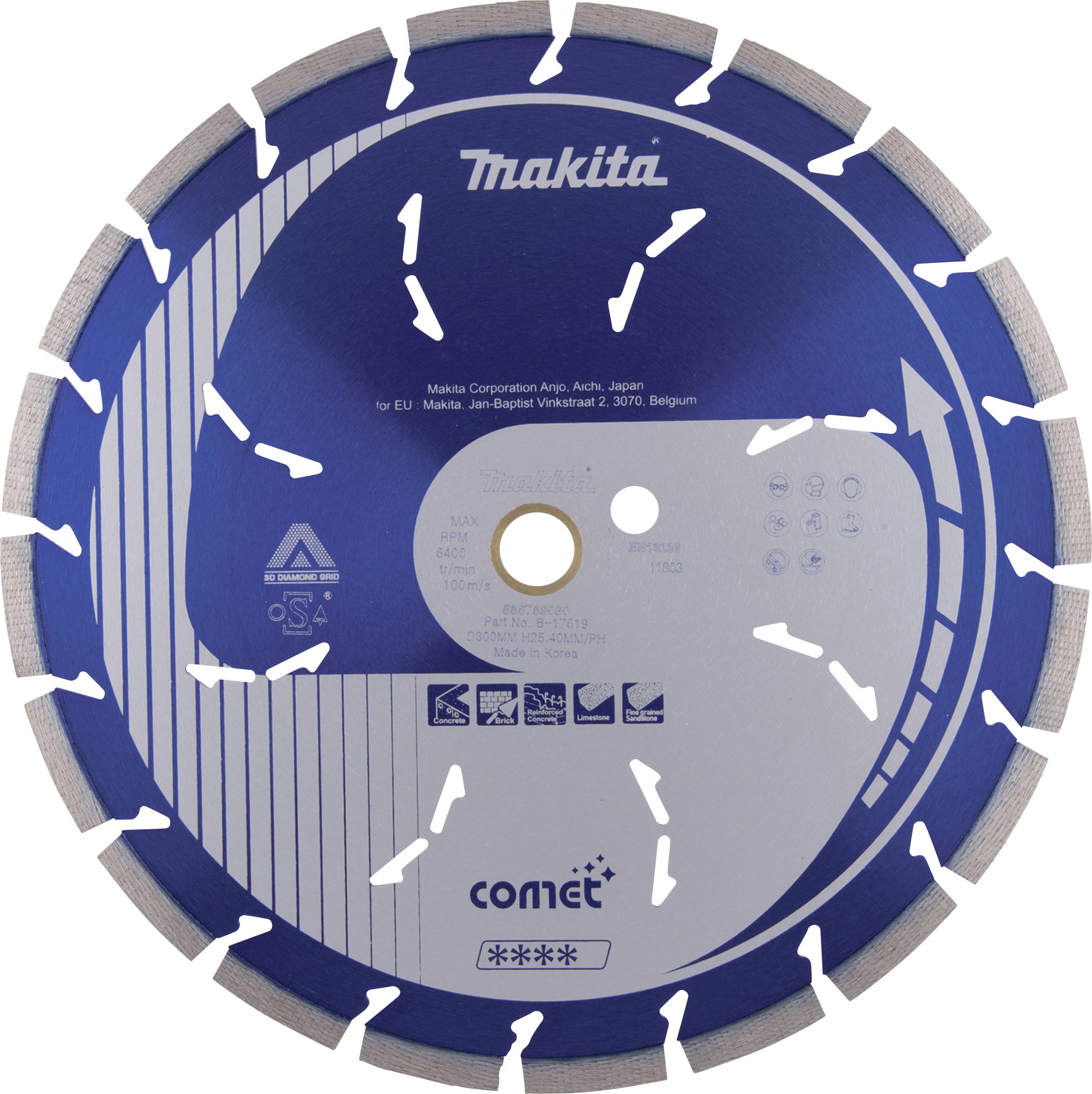 Makita B-17619 S_0380_7830642 Gyémánt bevonatú vágótárcsa Ø 300 mm 1 db