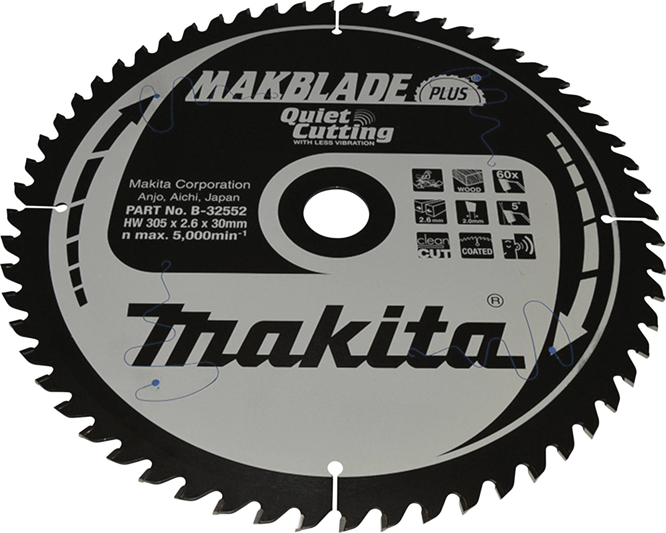 Makita B-32552 B-32552 Körfűrészlap 305 x 30 x 2.6 mm Fogak száma (collonként): 60 1 db