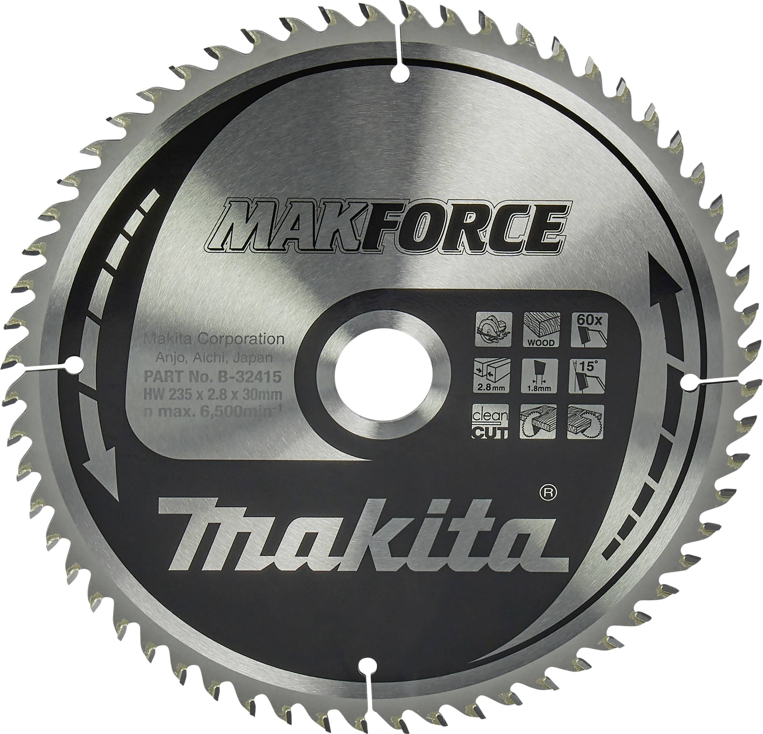 Makita B-32415 Körfűrészlap 235 x 30 x 2.8 mm Fogak száma (collonként): 60 1 db-0