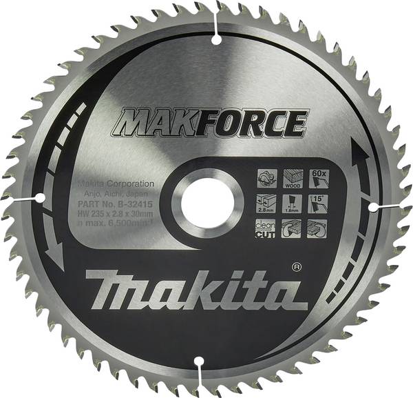 Makita  B-32415 Körfűrészlap 235 x 30 x 2.8 mm Fogak száma (collonként): 60 1 db