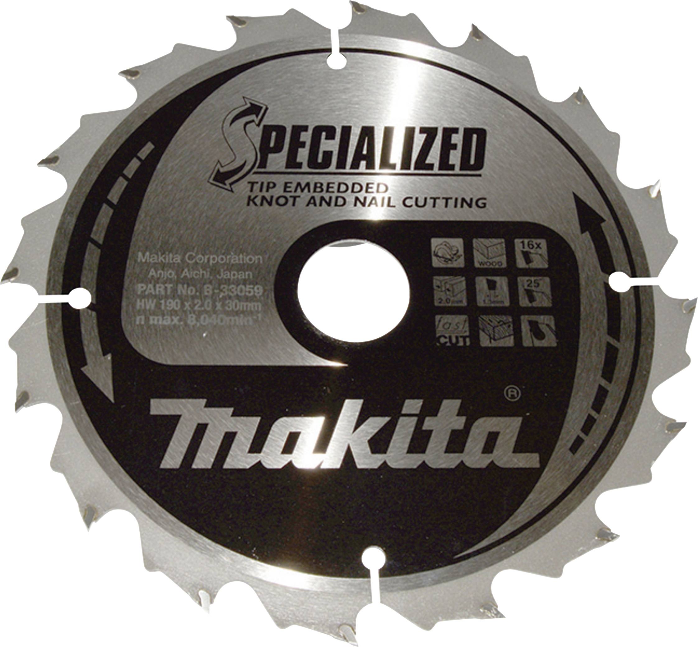 Makita B-33059 Körfűrészlap Fogak száma (collonként): 190 1 db