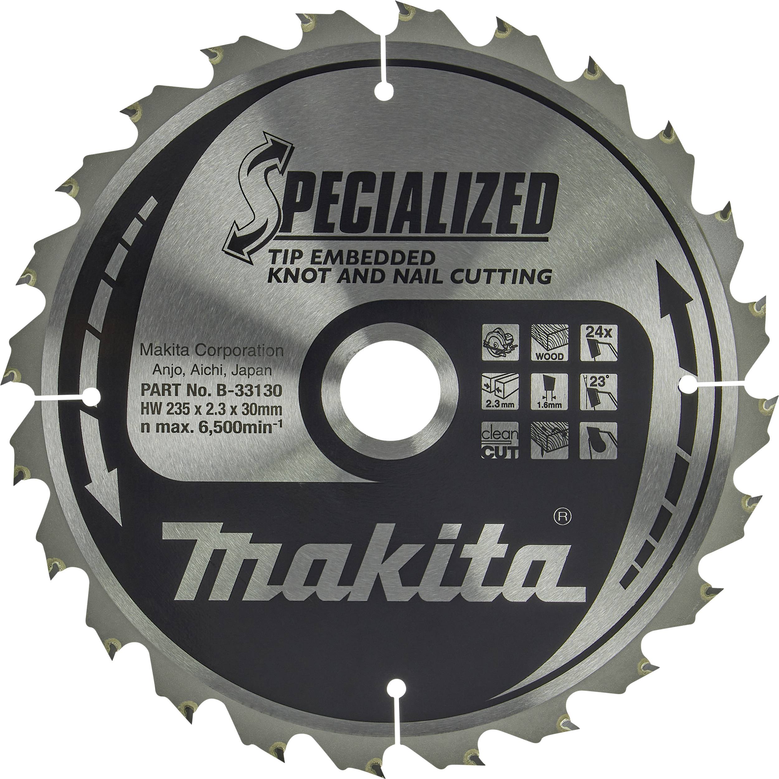 Makita B-33130 Körfűrészlap 235 x 30 x 2.3 mm Fogak száma (collonként): 24 1 db