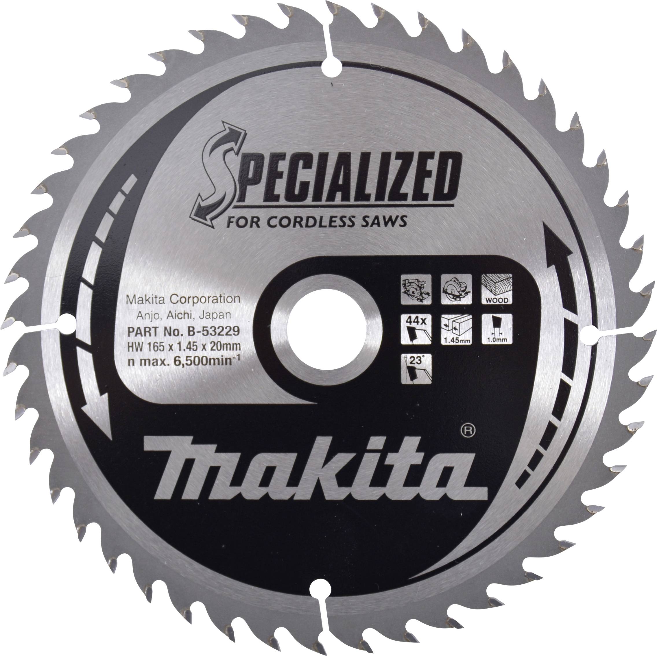 Makita B-53229 Makita SPECIALIZED fűrészlap.165x20x44Z B-53229 1 db-0