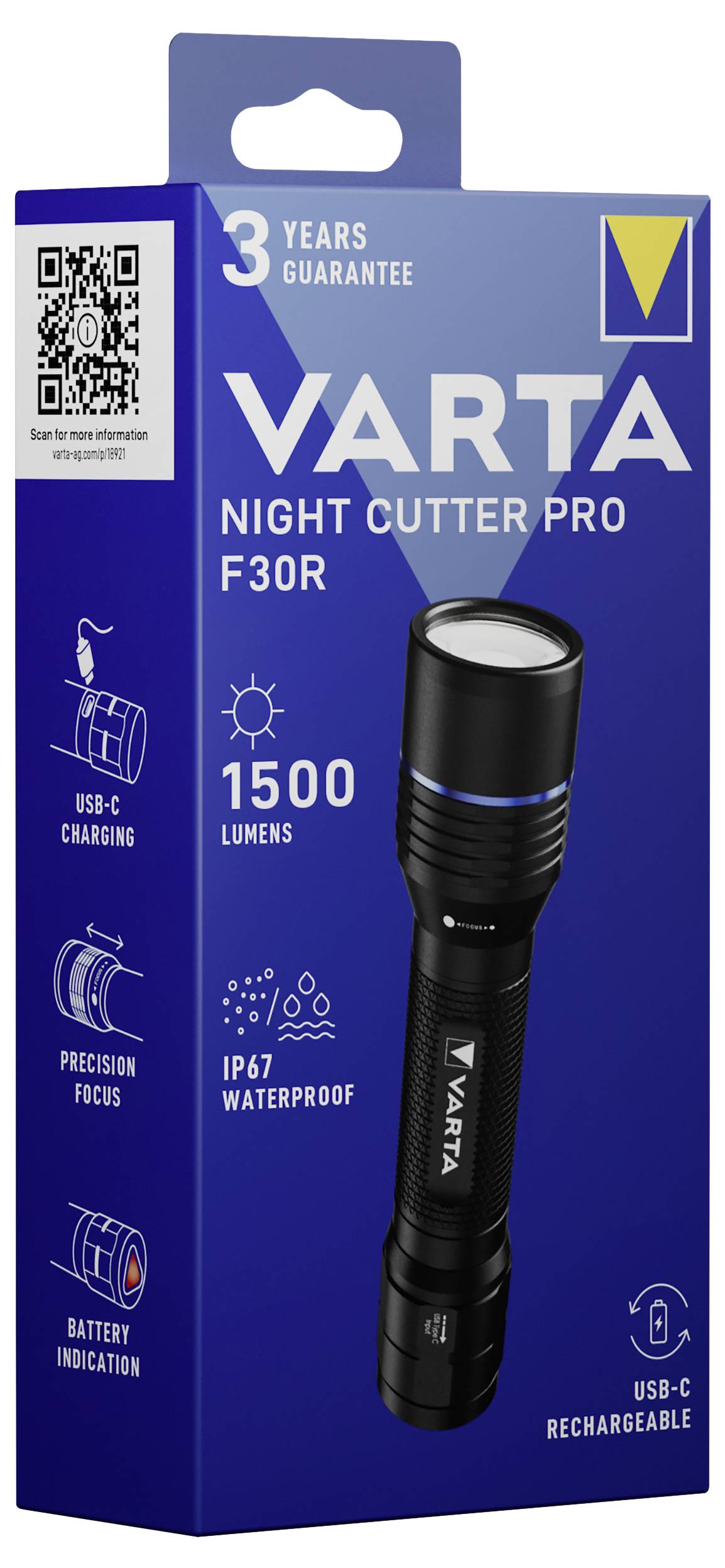 Varta VARTA Night Cutter Pro F30R Rech. Box 18921101111 Kézilámpa 1500 lm 261 g-3