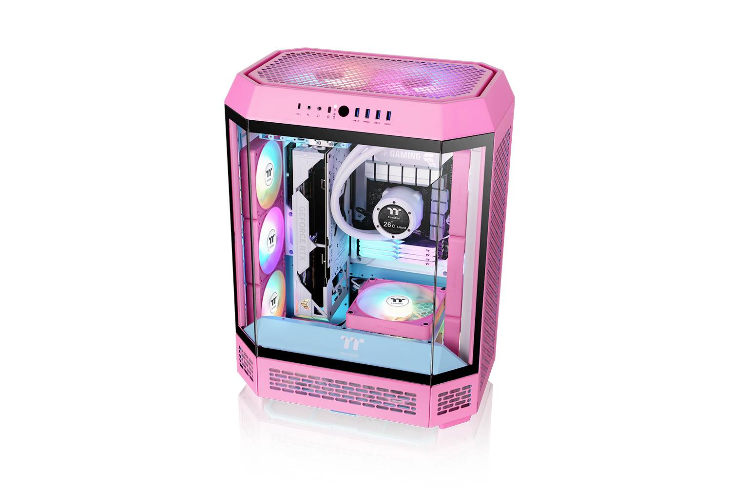 Thermaltake CT120 EX Reverse ARGB Sync PC Cooling Fan Pink 3 Pack Számítógépház ventilátor Rózsaszín (Sz x Ma x Mé) 120 -15