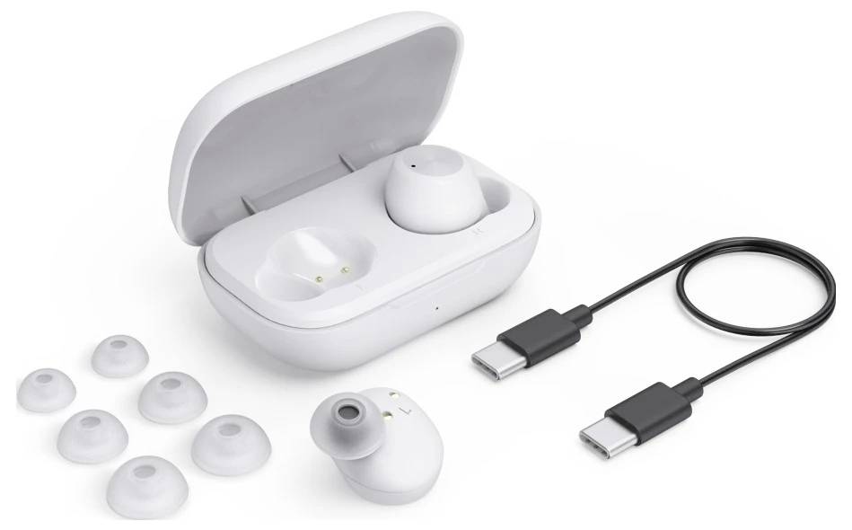 Hama In Ear fejhallgató Bluetooth® Stereo Fehér Töltőtok Sport-5