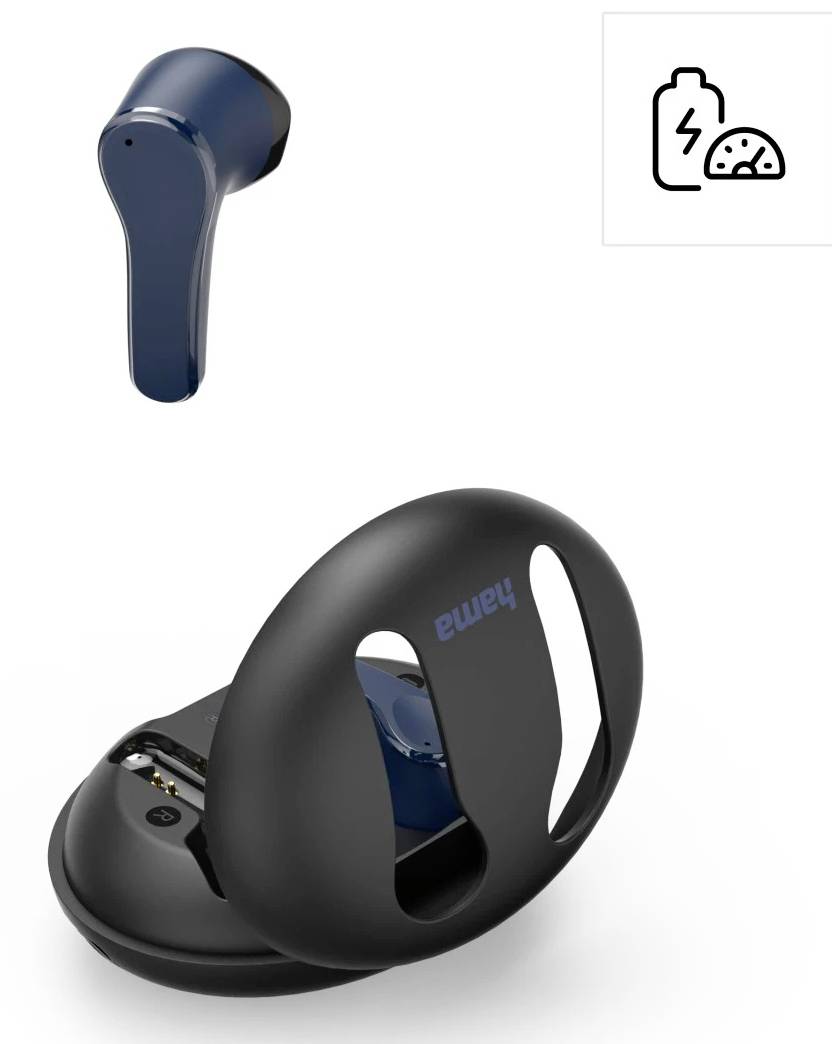 Hama In Ear fejhallgató Bluetooth® Stereo Fekete, Kék mikrofon zajelnyomás Töltőtok Mobiltelefon-12