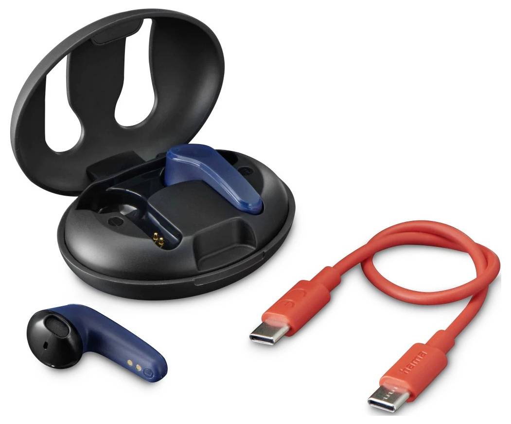 Hama In Ear fejhallgató Bluetooth® Stereo Fekete, Kék mikrofon zajelnyomás Töltőtok Mobiltelefon-7