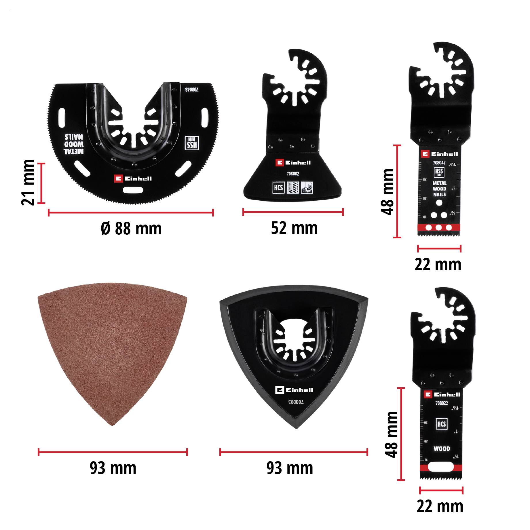 Einhell 708117 17-tlg SB Bimetál Többfunkciós szerszám tartozék készlet 22 mm 1 db-10