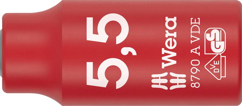 Wera 8790 A VDE 05005932001 Külső hatlap Dugókulcs betét 5.5 mm 5.5 mm 1/4"-0