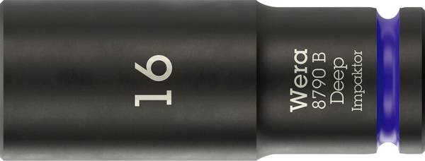 Wera 8790 B Impaktor Deep 05005557001 Külső hatlap Dugókulcs betét  16 mm  16 mm   3/8"