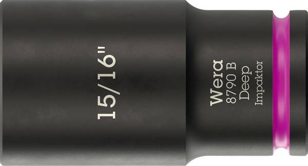 Wera 8790 B Impaktor Deep 05005575001 Külső hatlap Dugókulcs betét Tartó funkció  15/16" 15/16"   3/8"