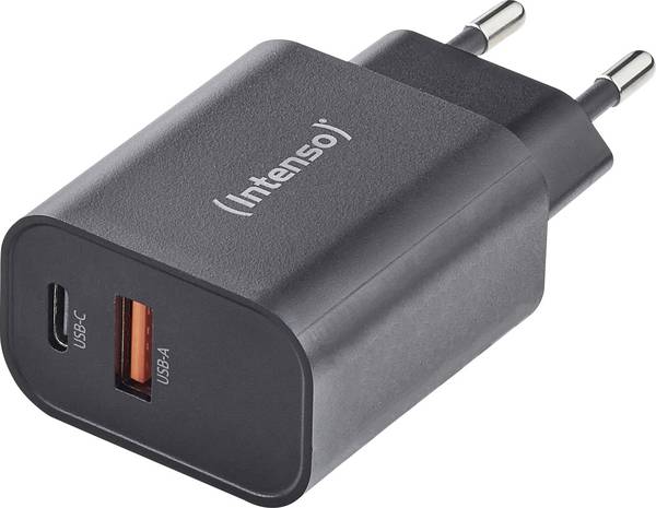 Intenso W30AC black Adapter 30 W USB-A, USB-C®  Fekete