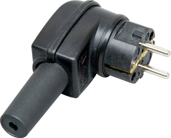 Kopp 178216054 Védőérintkezős hajlított dugó PA, Gumi  230 V Fekete IP44