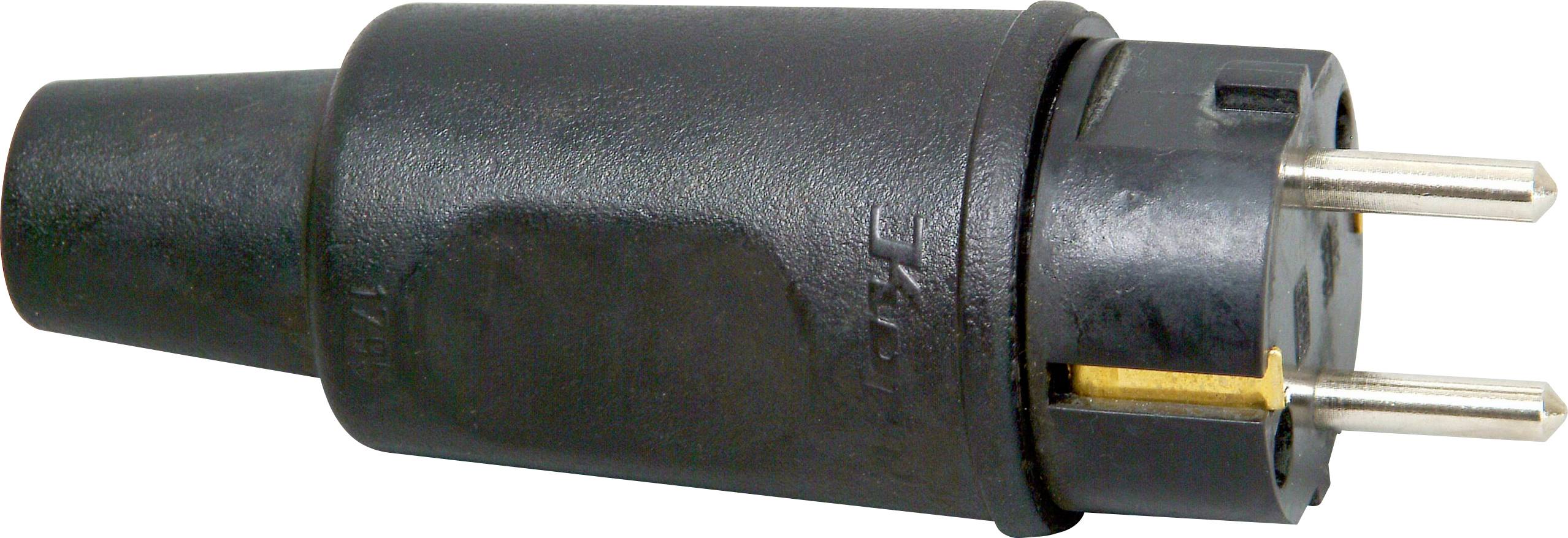Kopp 179516009 Védőérintkezős dugó PA, Gumi 230 V Fekete IP44-0