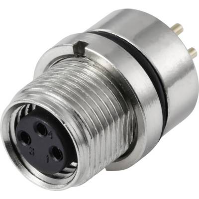Egy fém csatlakozó négypin lyukkal, 1-től 4-ig számozva, elektronikai eszközökhöz, menetekkel ellátott csavarfelülettel és két arany érintkezővel a hátoldalán.