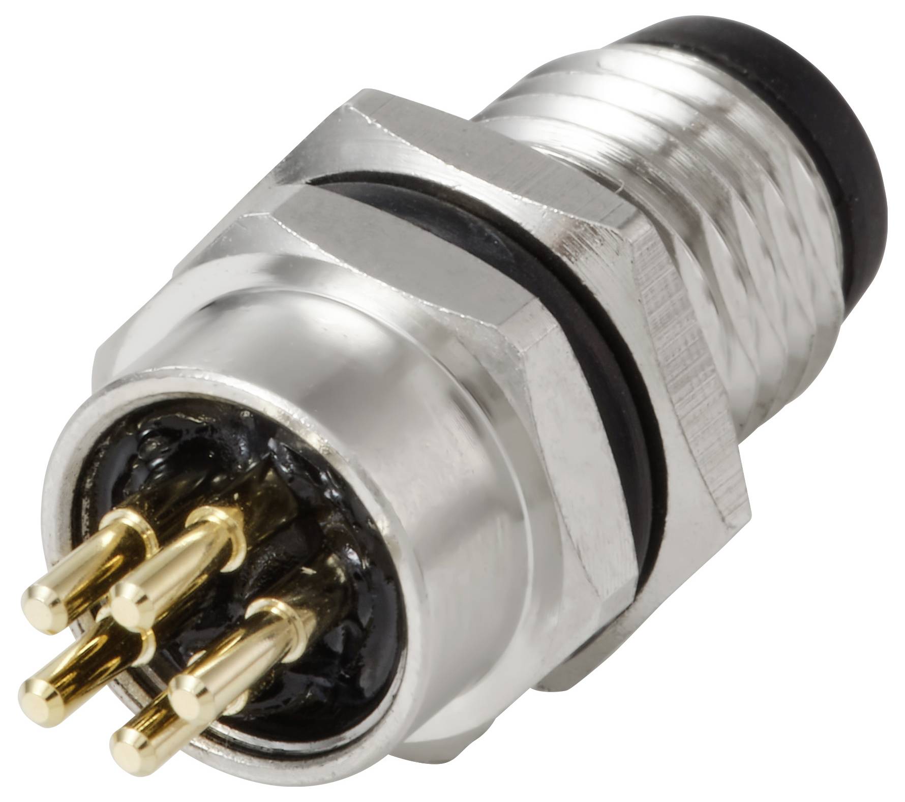 Egy fémből készült elektronikai csatlakozó, amely több aranyozott érintkezővel rendelkezik, és elektronikai eszközökben vagy gépekben történő biztonságos rögzítésre lett tervezve.