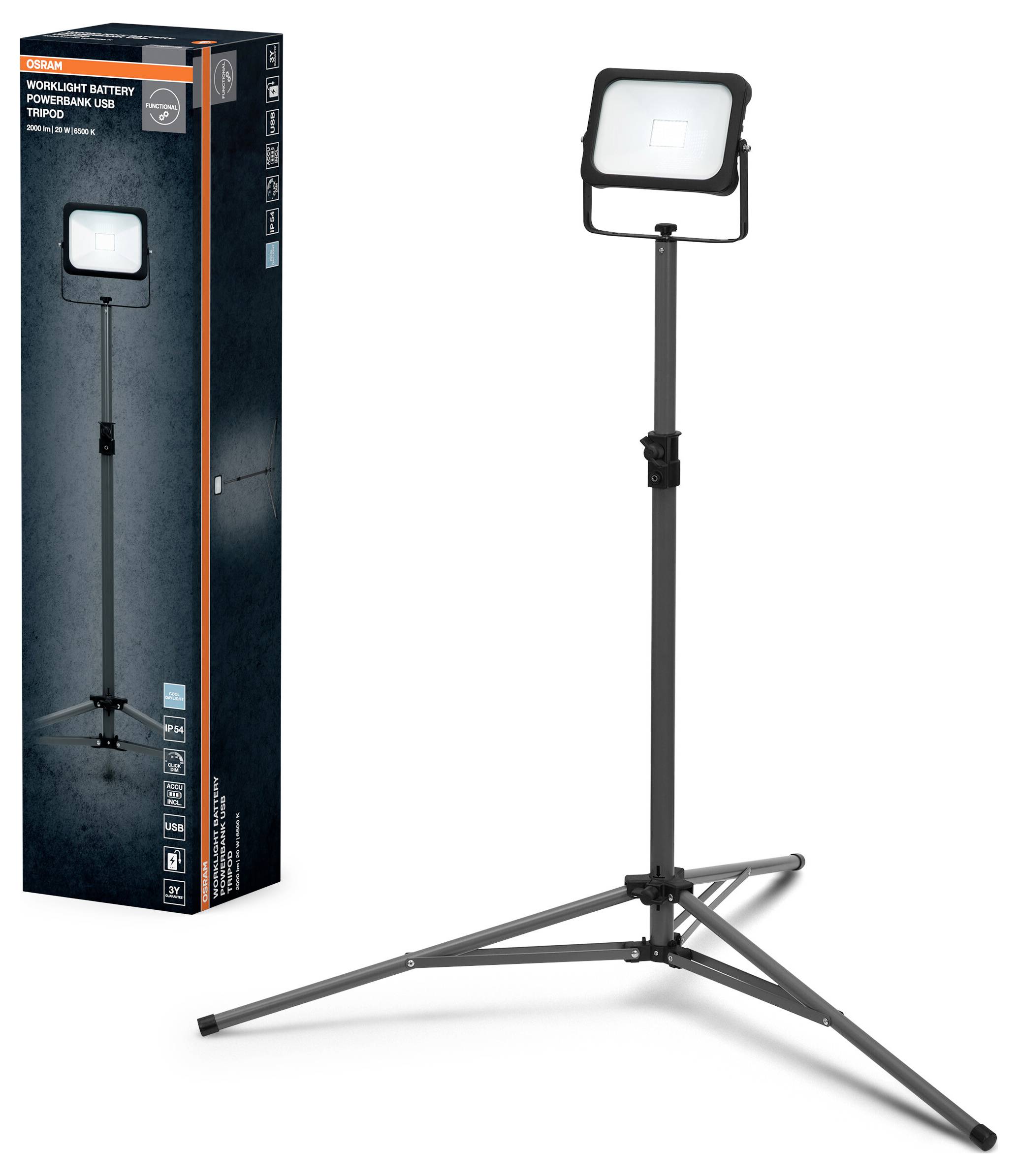 OSRAM HOMELIGHTING LED Worklight Value Tripod Battery 1x20W 865 Építkezési fényszóró LED 20 W-1