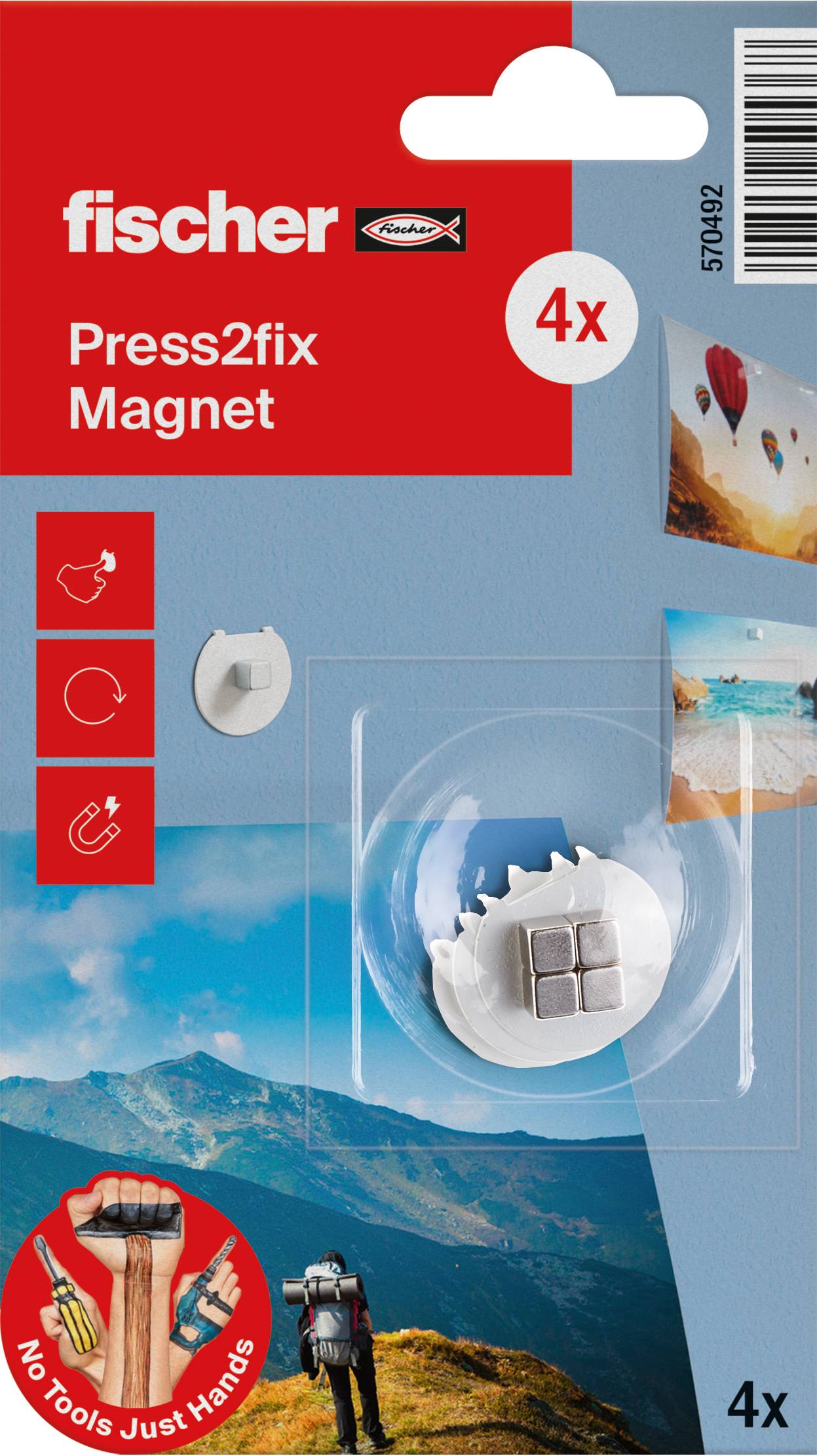 Fischer 570492 Press2fix mágnes 4 db