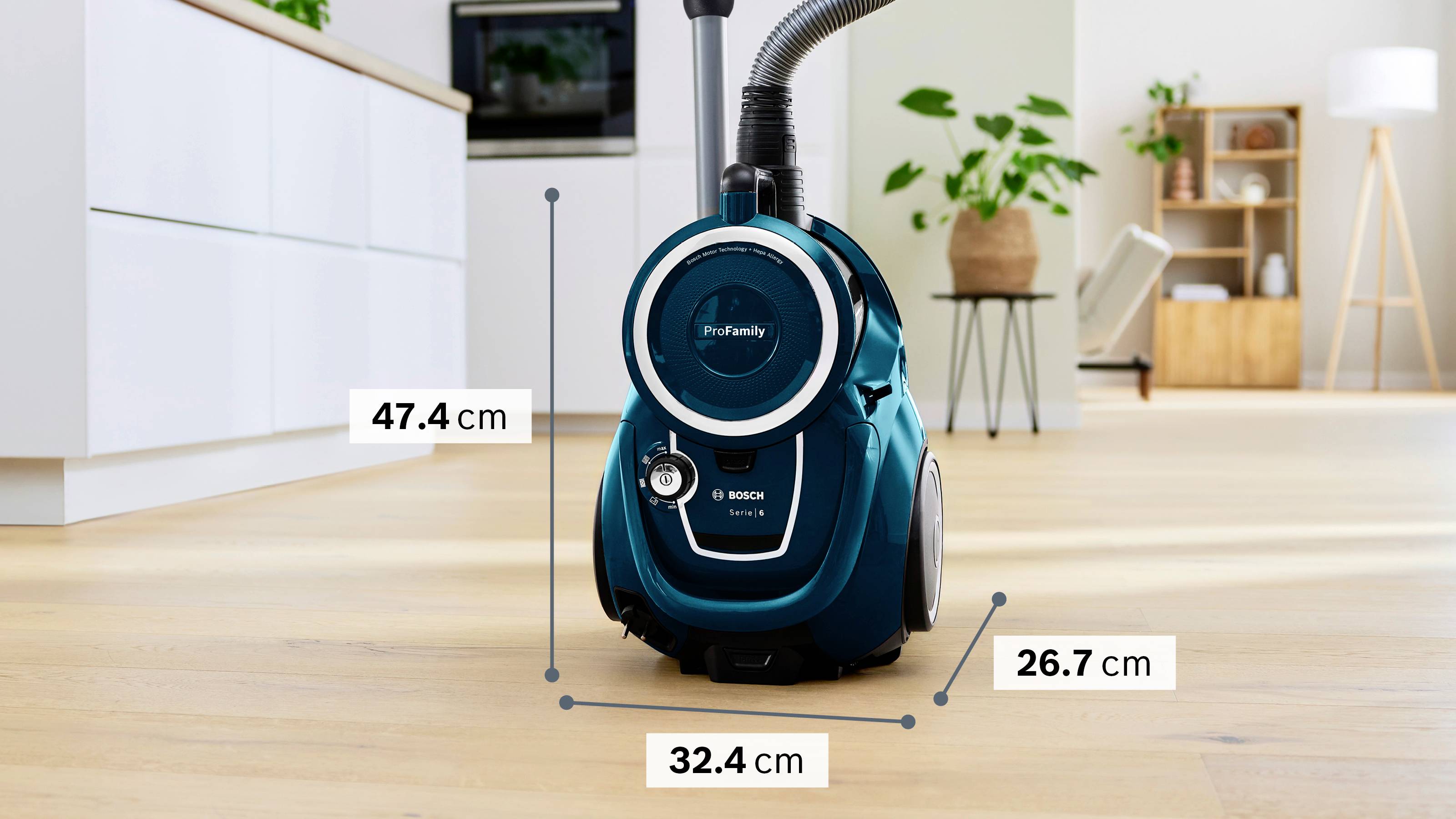 Bosch beutelloser Staubsauger ProFamily GS41 Serie 6, blau Zsák nélküli porszívó 750 W Porzsák nélkül-16