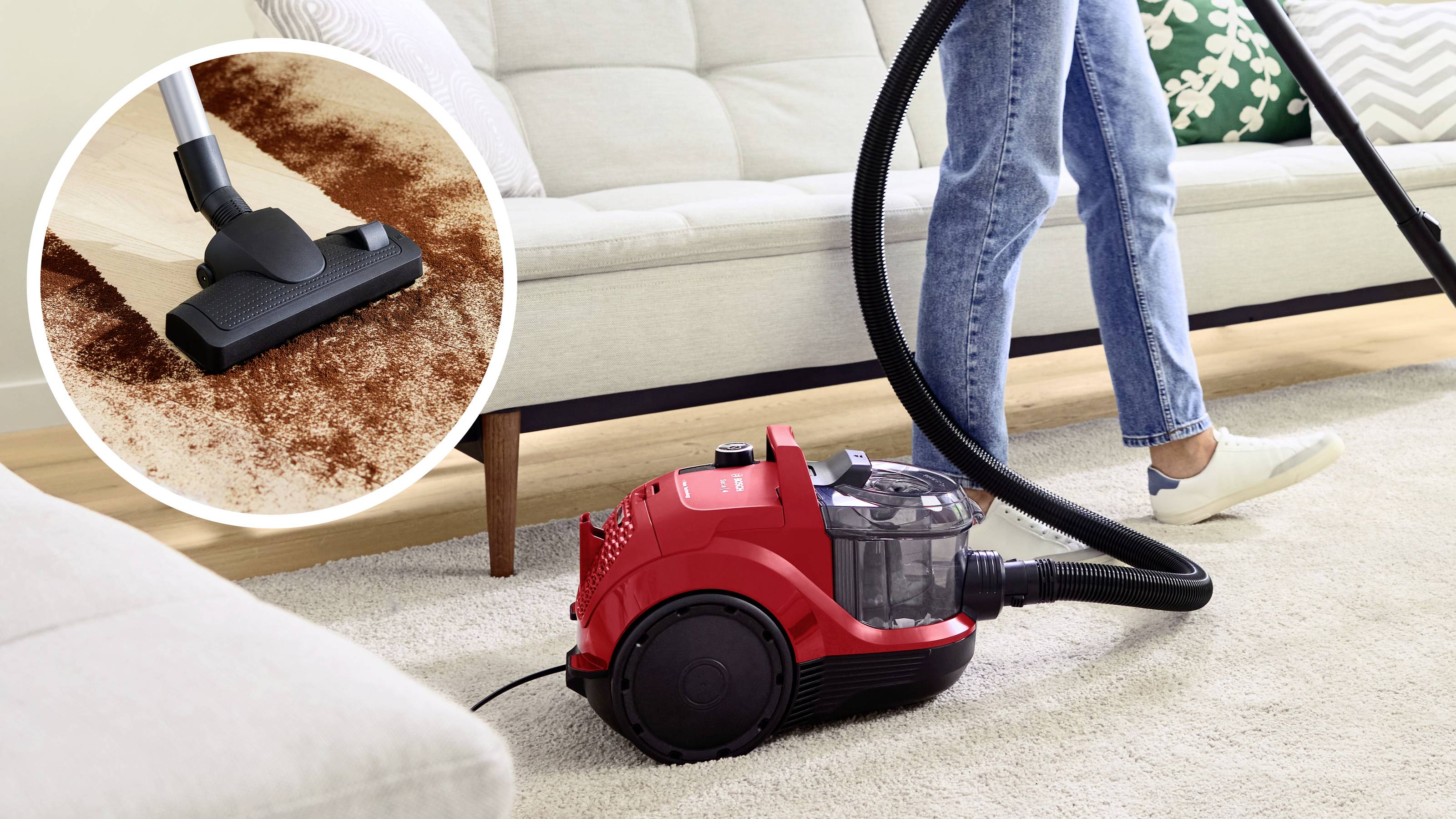 Bosch beutelloser Staubsauger Serie 4, rot Zsák nélküli porszívó 750 W Porzsák nélkül-3