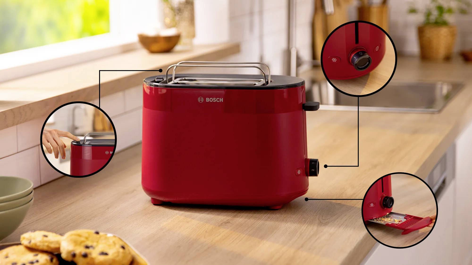 Bosch Kompakt Toaster MyMoment, rot Kenyérpirító Piros-2