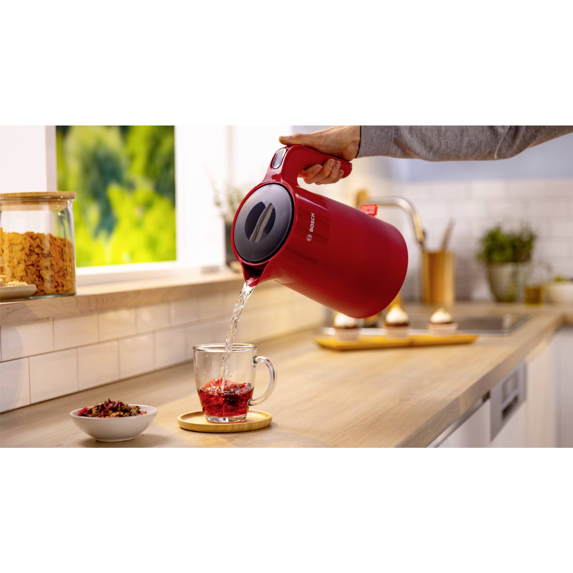 Bosch 1,7L MyMoment, rot Vízforraló Túlhevülés elleni védelem Piros Tartalom: 1.7 l-1