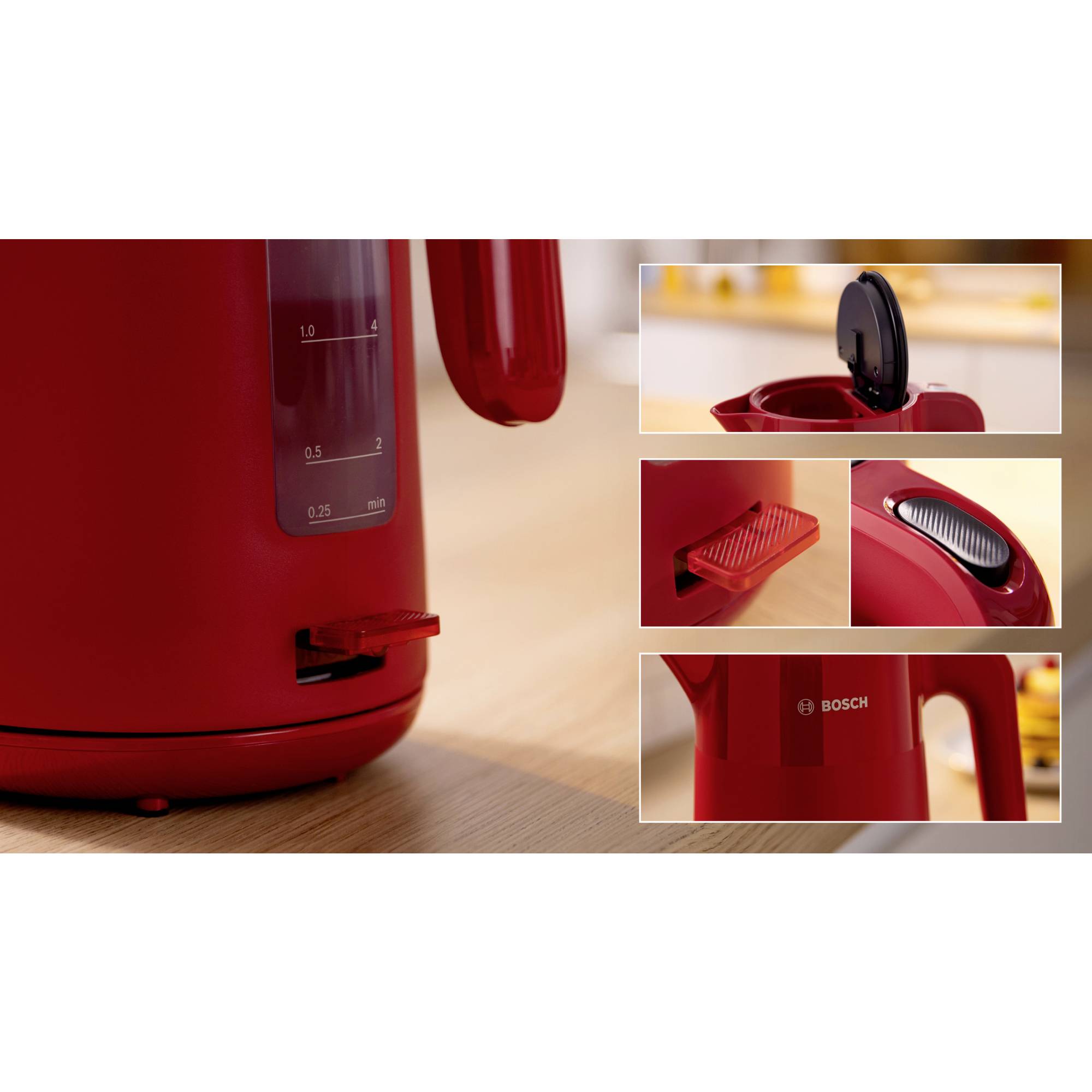Bosch 1,7L MyMoment, rot Vízforraló Túlhevülés elleni védelem Piros Tartalom: 1.7 l-2