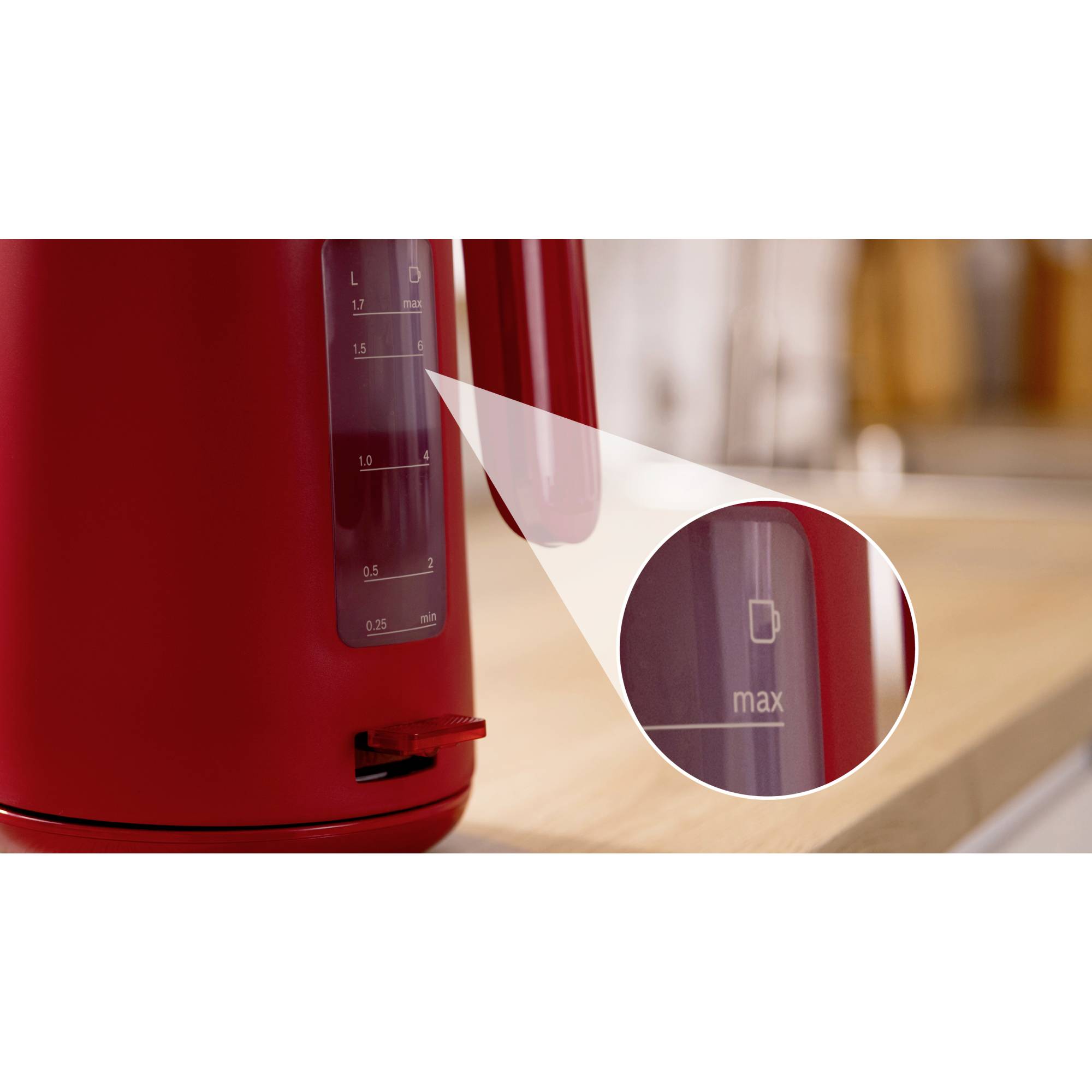 Bosch 1,7L MyMoment, rot Vízforraló Túlhevülés elleni védelem Piros Tartalom: 1.7 l-3