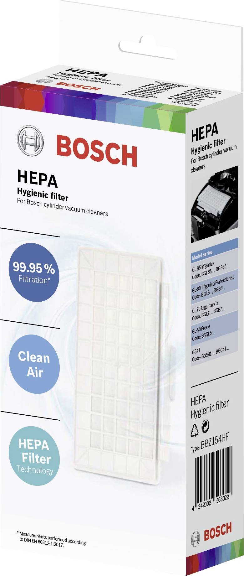 Bosch HEPA-Filter für Bosch Staubsauger BGL8,BGB8,BGL7BGB7,BSGL5,BGS41,BGC41 waschbar BBZ154HF-0