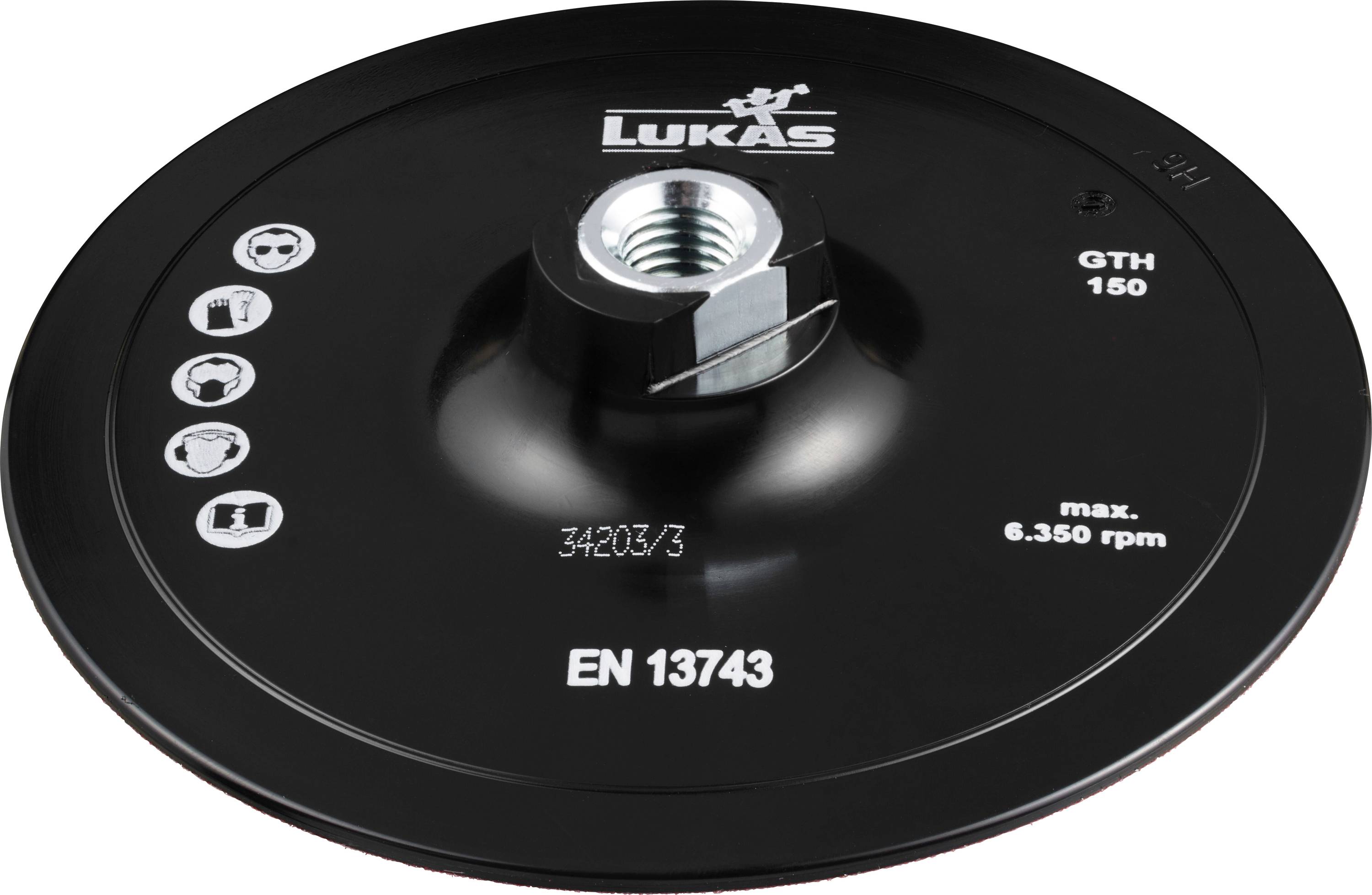 LUKAS-ERZETT A38311501004 GTHX szerszámtartó tépőzáras csiszolólapokhoz Ø 150 mm M14 menettel 1 db