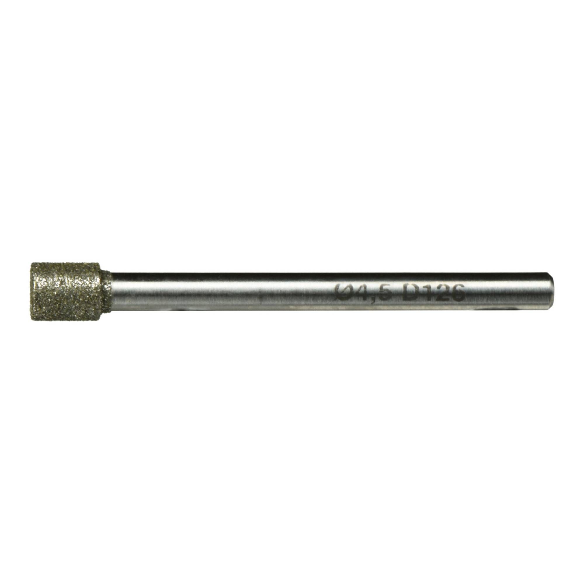 Egy hengeres marószerszám fényes fémszárral és recézett fejjel, amelyet gyakran használnak anyagok csiszolásához vagy formázásához.