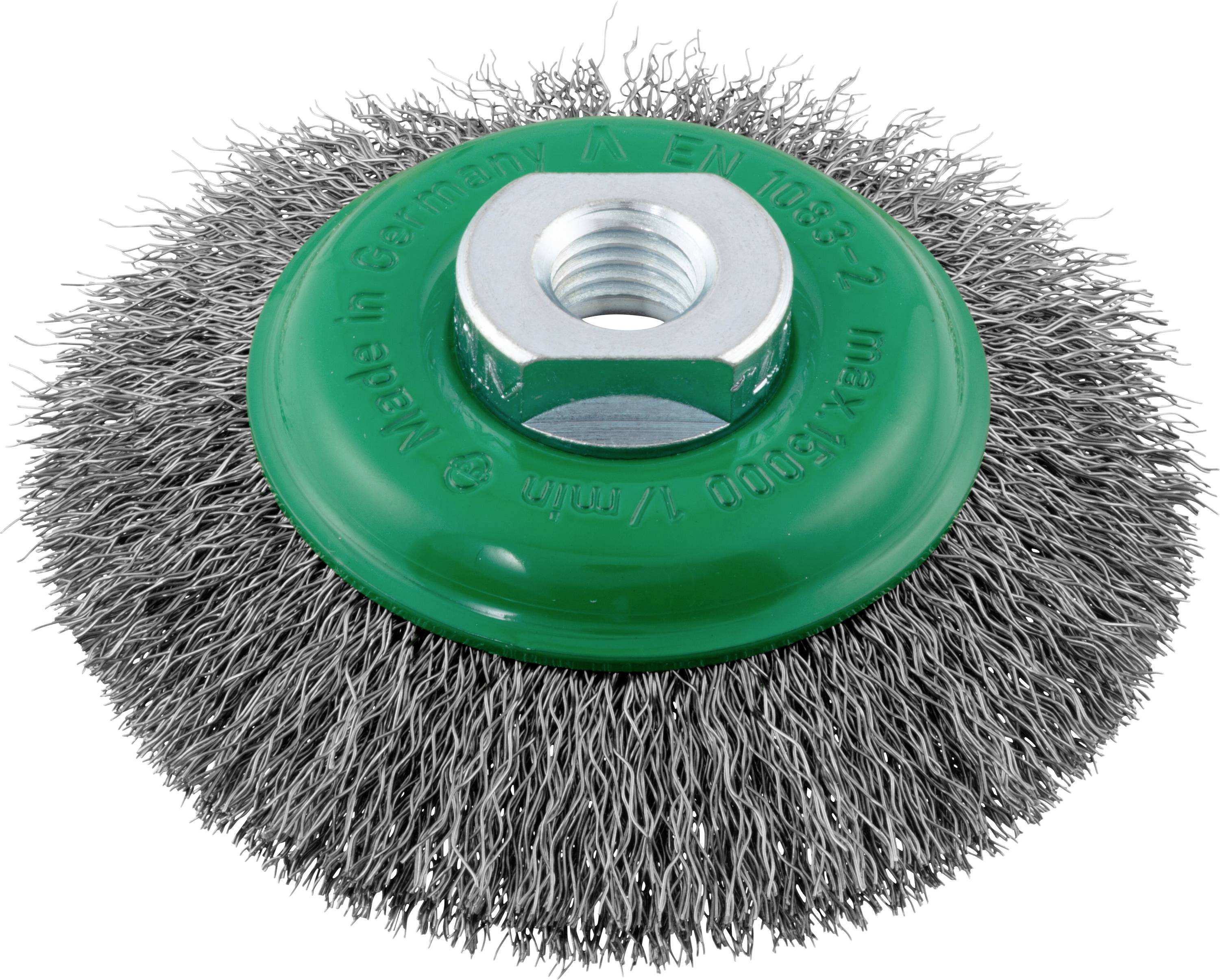 LUKAS-ERZETT Kúpos kefe BKVW rozsdamentes acélhoz 100x12 mm sarokcsiszolókhoz, hullámosított BKVW 10012 M14 VA A350610012213 1 db