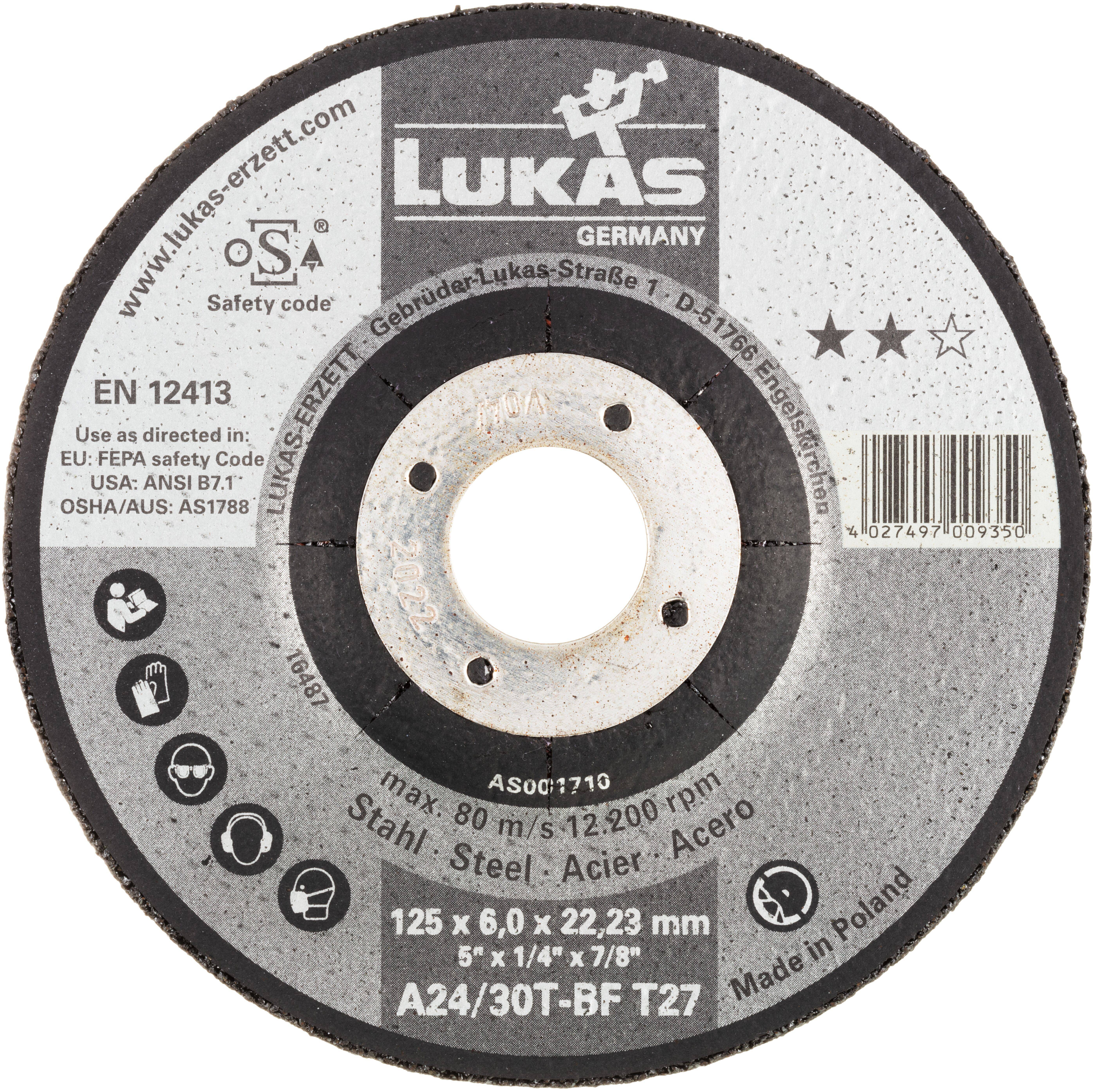 LUKAS-ERZETT AS001811V9802 T27 230x6,0x22,23 Csiszolókorong Ø 230 mm 10 db