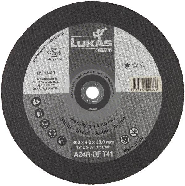 LUKAS-ERZETT  T41 125x1,6x22,23 A46X-BF  AT003348V9802  Vágótárcsa készlet  125 mm  50 db  Titán, Magnézium, öntött acél, Öntött vas, Nemesített acél, Acél, Alumínium, Ötvözött acél, Nemesacél, rozsdamentes, Nikkel, Vörösréz