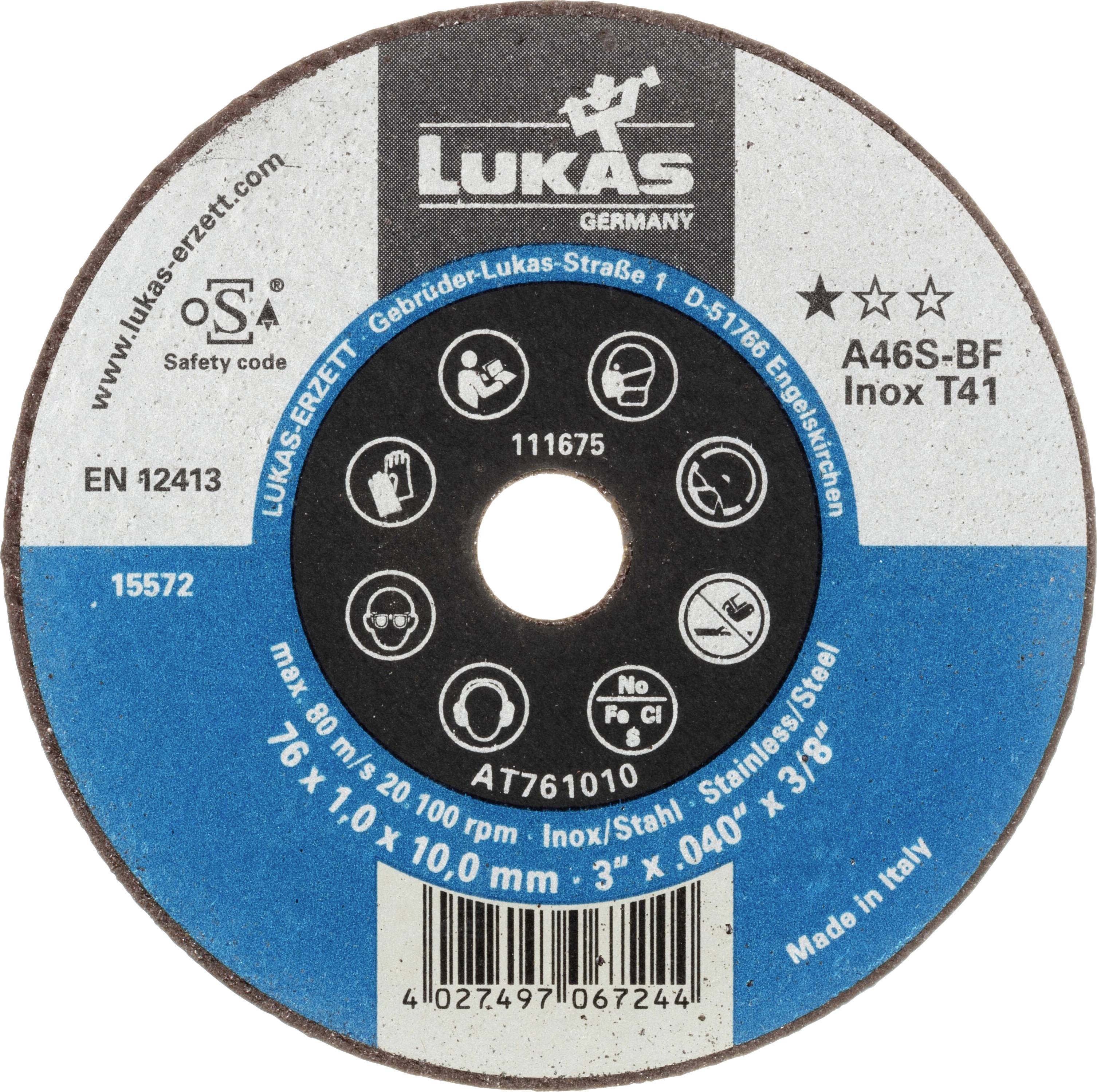 LUKAS-ERZETT T41 76x1,0x10,00 A46S-BF AT761010V9802 Vágótárcsa készlet 76 mm 50 db