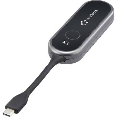 Egy fekete kivitelű, téglalap alakú USB-C vezeték nélküli audió adó, amelyen egy „TX" feliratú gomb és a „linkforce" márkajelzés látható a felületén.