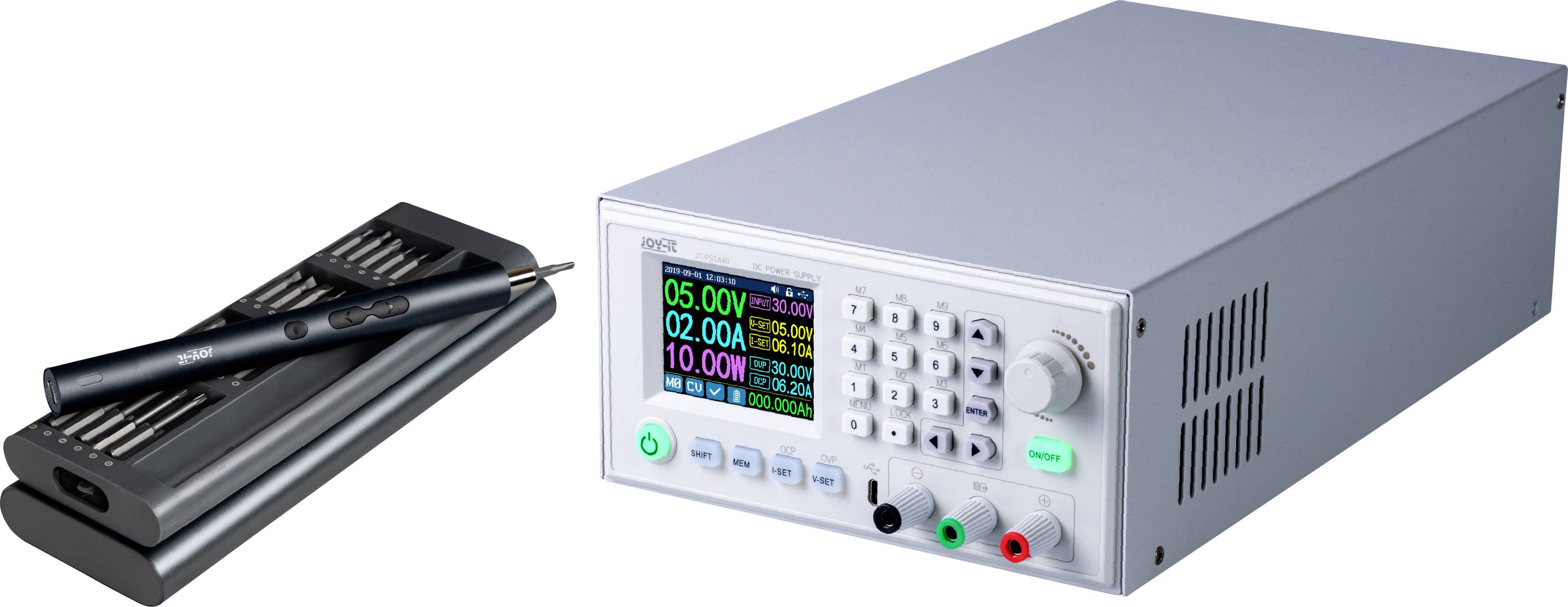 Joy-it PS1440-C-PRO-RS485 Labortápegység, szabályozható 0 - 60 V 0 - 24 A 1440 W 1 x RS485 Távirányítható, Programozható, Vékony kivitel Kimenetek száma 2 x