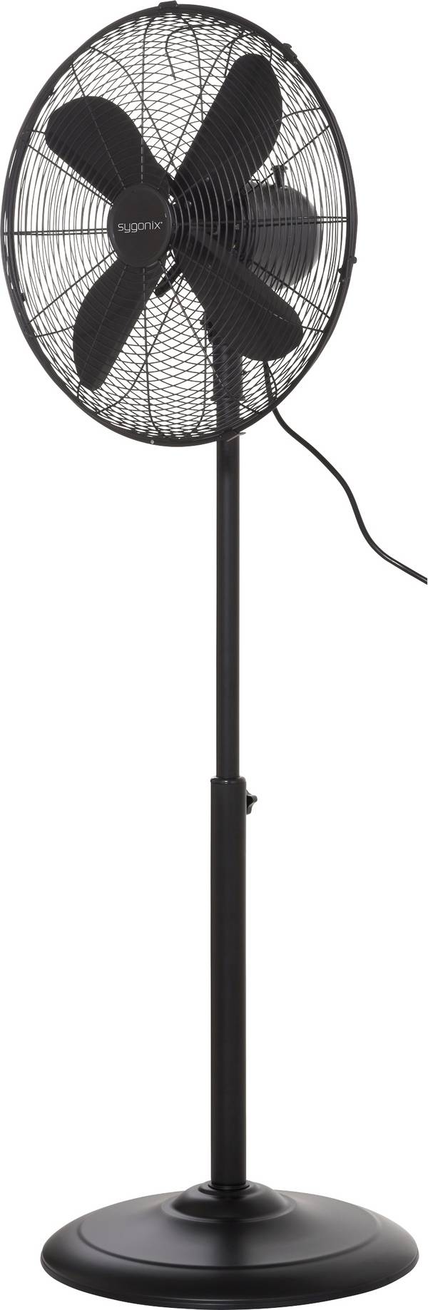Sygonix  Álló ventilátor  50 W (Ø x Ma) 445 mm x 1300 mm Fekete Forgó, Állítható magasság