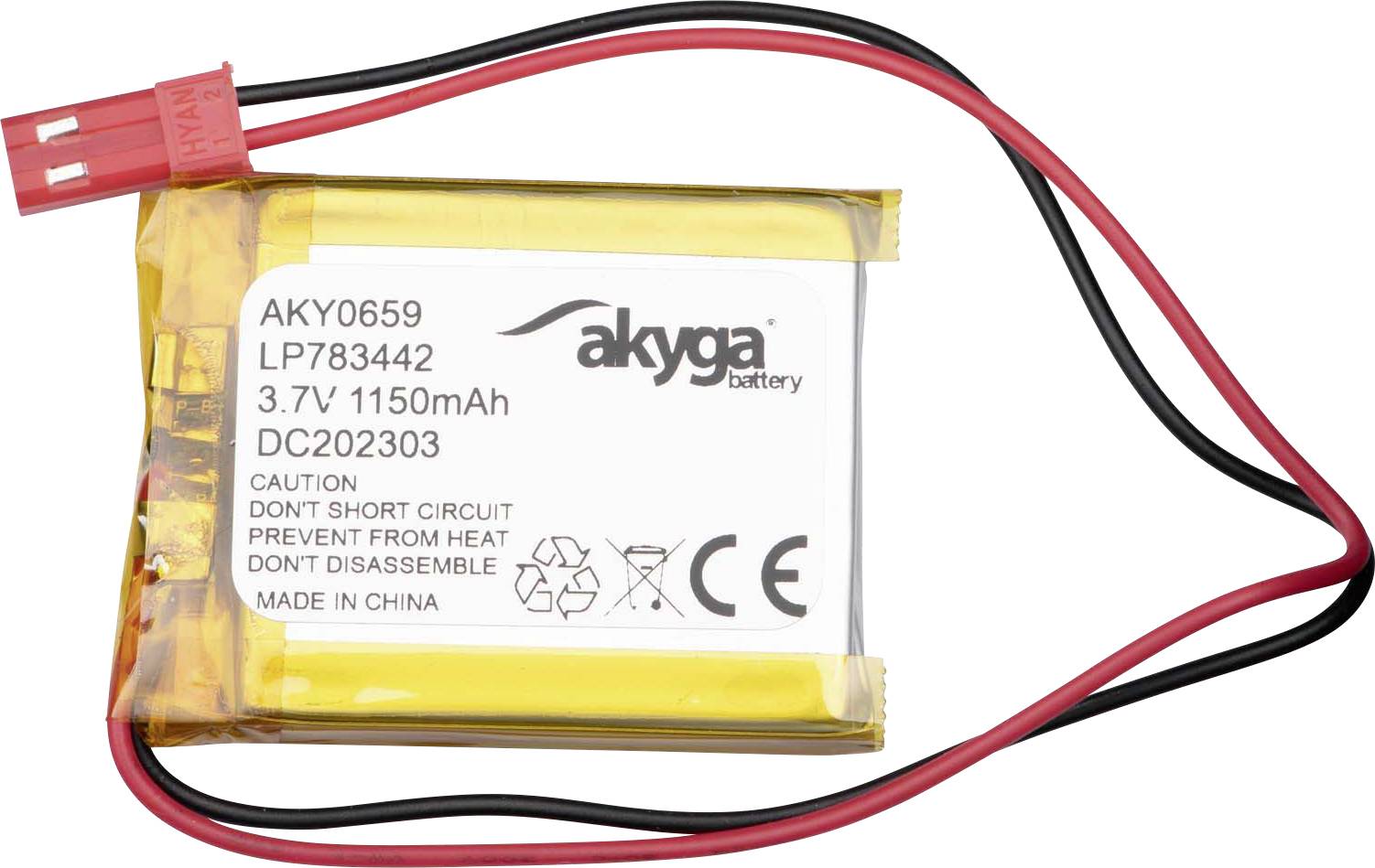 Akyga Akkucsomag, LiPo 3.7 V 1150 mAh JST