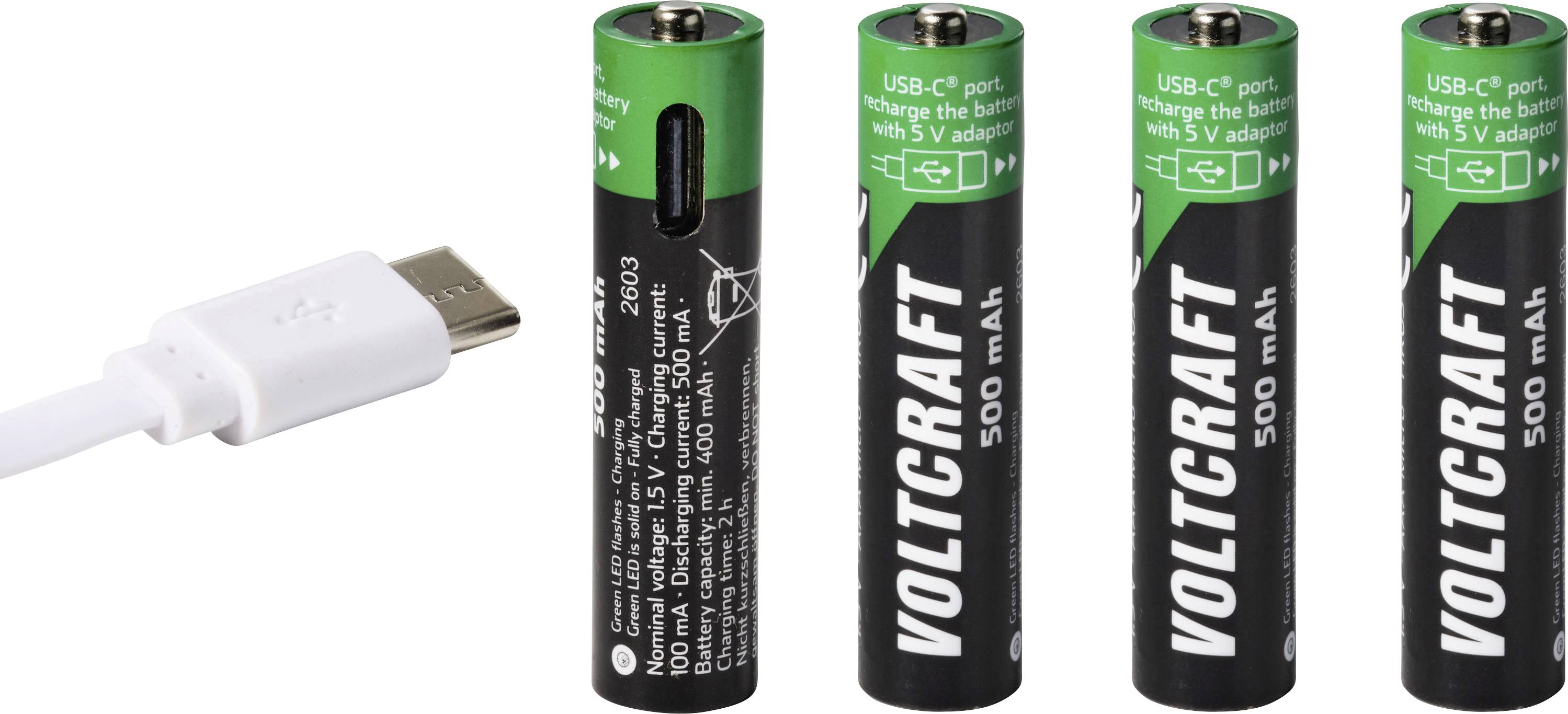 VOLTCRAFT Mikroakku Lítiumion 500 mAh 1.5 V 4 db