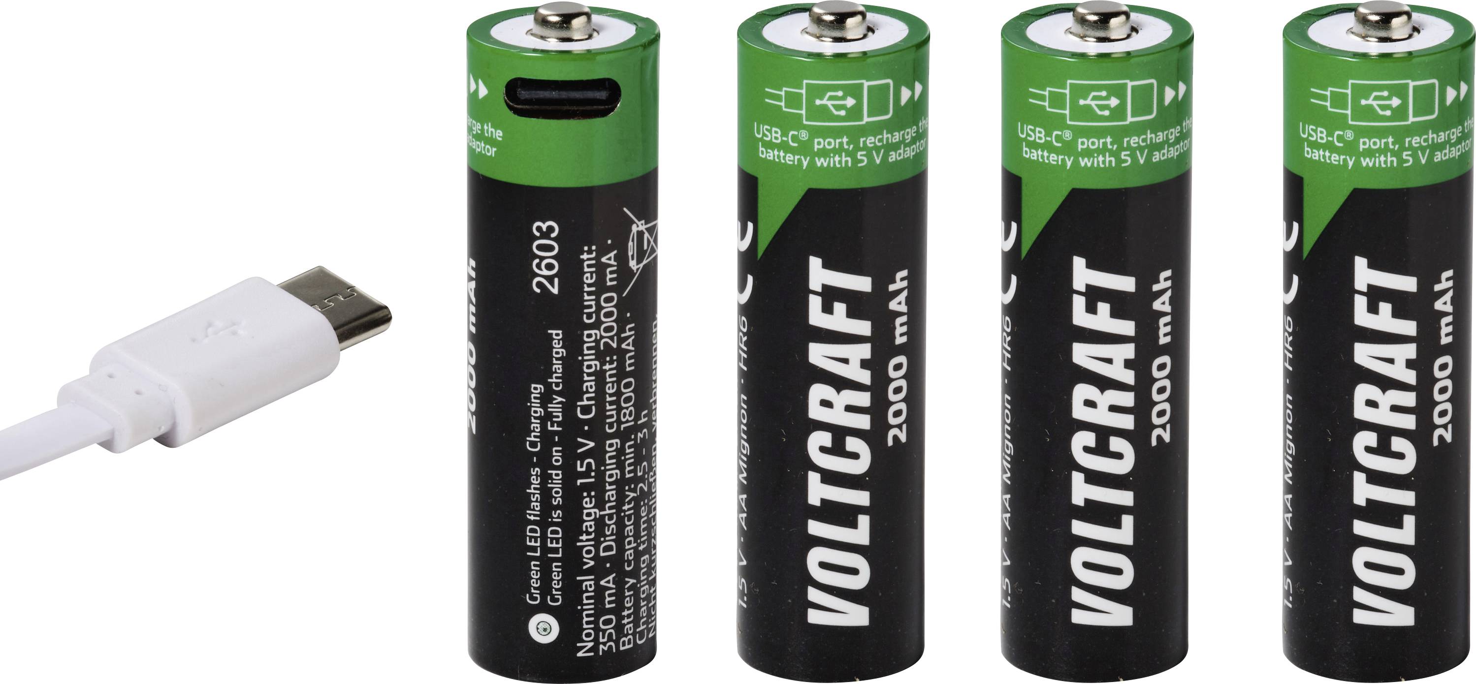 VOLTCRAFT Ceruzaakku Lítiumion 2000 mAh 1.5 V 4 db