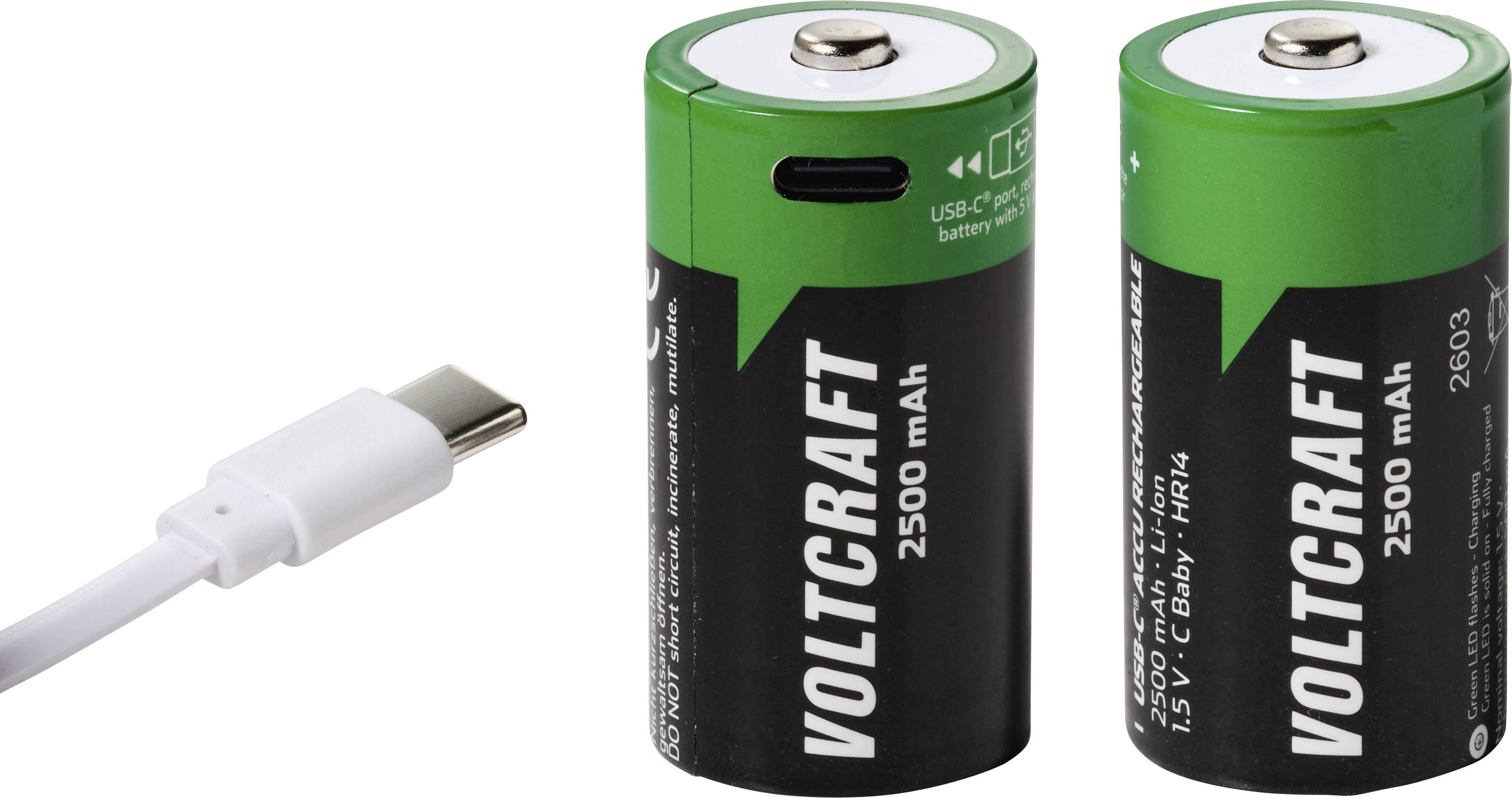 Babyakku VOLTCRAFT Lítiumion 1.5 V 2500 mAh 2 db