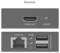 "Vevőkészülék" felirat egy eszköz fölött, amelyen "HDMI KI", "ALAPHELYZET" gomb, "CAT6 BE", és két "KVM" port "Billentyűzet/Egér" számára.