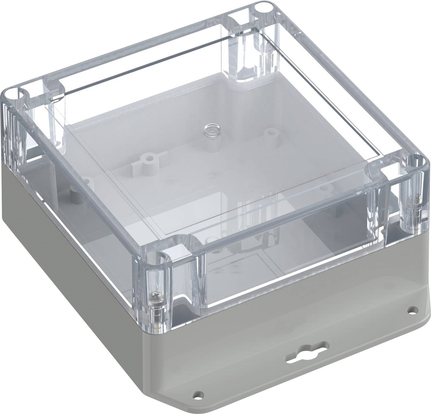 TRU COMPONENTS 6U07121206737 TC-13865316 Ipari ház 151.4 x 121.4 x 60 ABS-PC Élénk szürke , Átlátszó 1 db