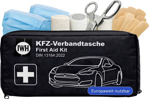 IWH 023513 KFZ-Verbandtasche "schwarz" Elsősegély táska     DIN 13164, DIN 13164 02-2022  1 db