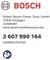 'BOSCH' logó és kapcsolattartói adatok a Robert Bosch Power Tools GmbH részéről, Stuttgart, Németország, beleértve a weboldalt, termékazonosítót és jótállási szimbólumot.