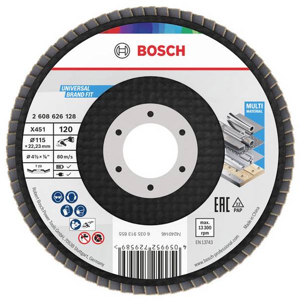 Bosch Accessories 2608626129 Legyezős csiszolókorong Ø 115 mm Szemcsézet=40 1 db